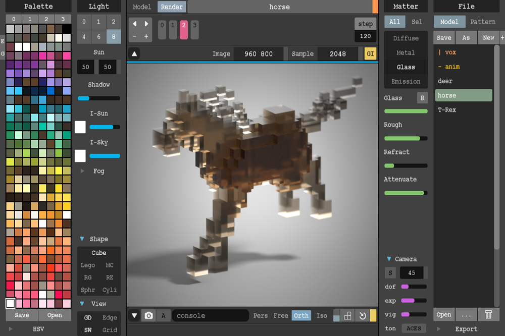 magicavoxel import two images