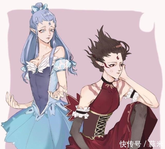 哪吒之魔童降世藕饼cp不同的现代装,躲过了西装却没躲过女仆装