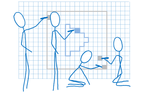 GPU cores filling in pixels