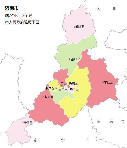 济南市五区分布图图片
