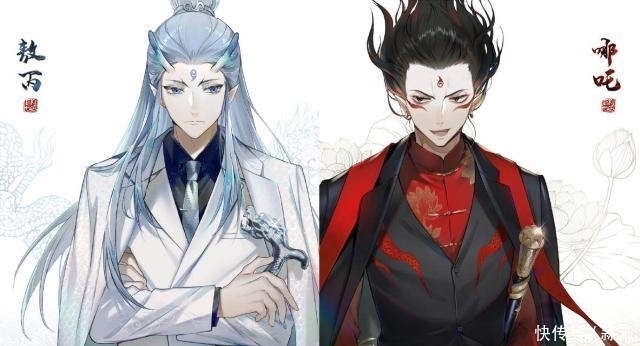 哪吒之魔童降世藕饼cp不同的现代装,躲过了西装却没躲过女仆装