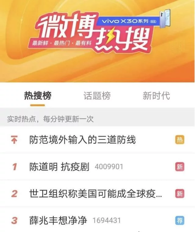 昨日(24日)“陈道明 抗疫剧”突然登上微博热搜第一