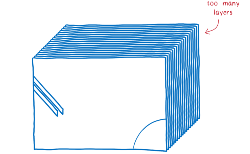 Many layers on top of each other