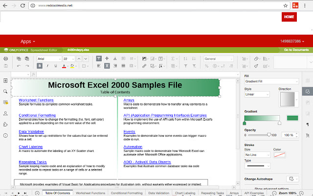 办公室在线 officework 为 xls, doc 和 ppt