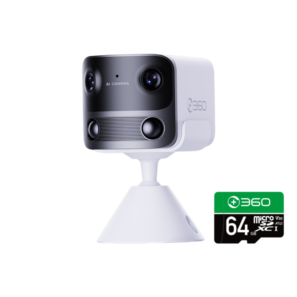  360电池摄像机BC60(4G双目版)+64G+不限流量